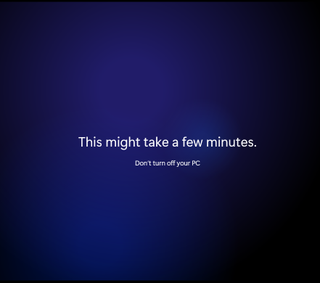 Windows 11 completing the install process.