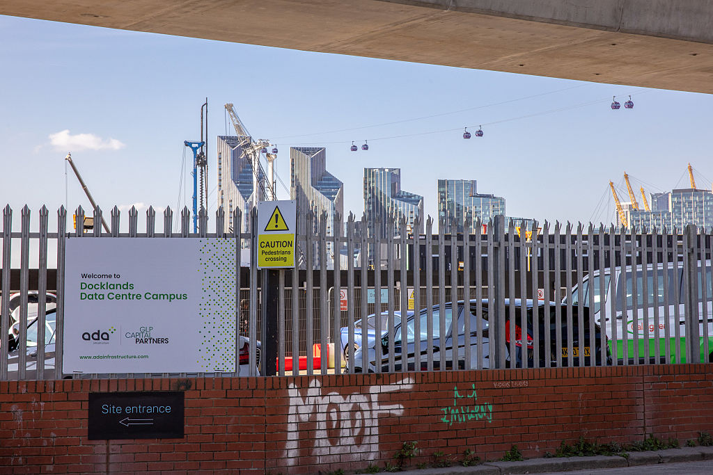 The construction site of the Docklands Data Centre Campus in London, UK, on Wednesday, April 2, 2025