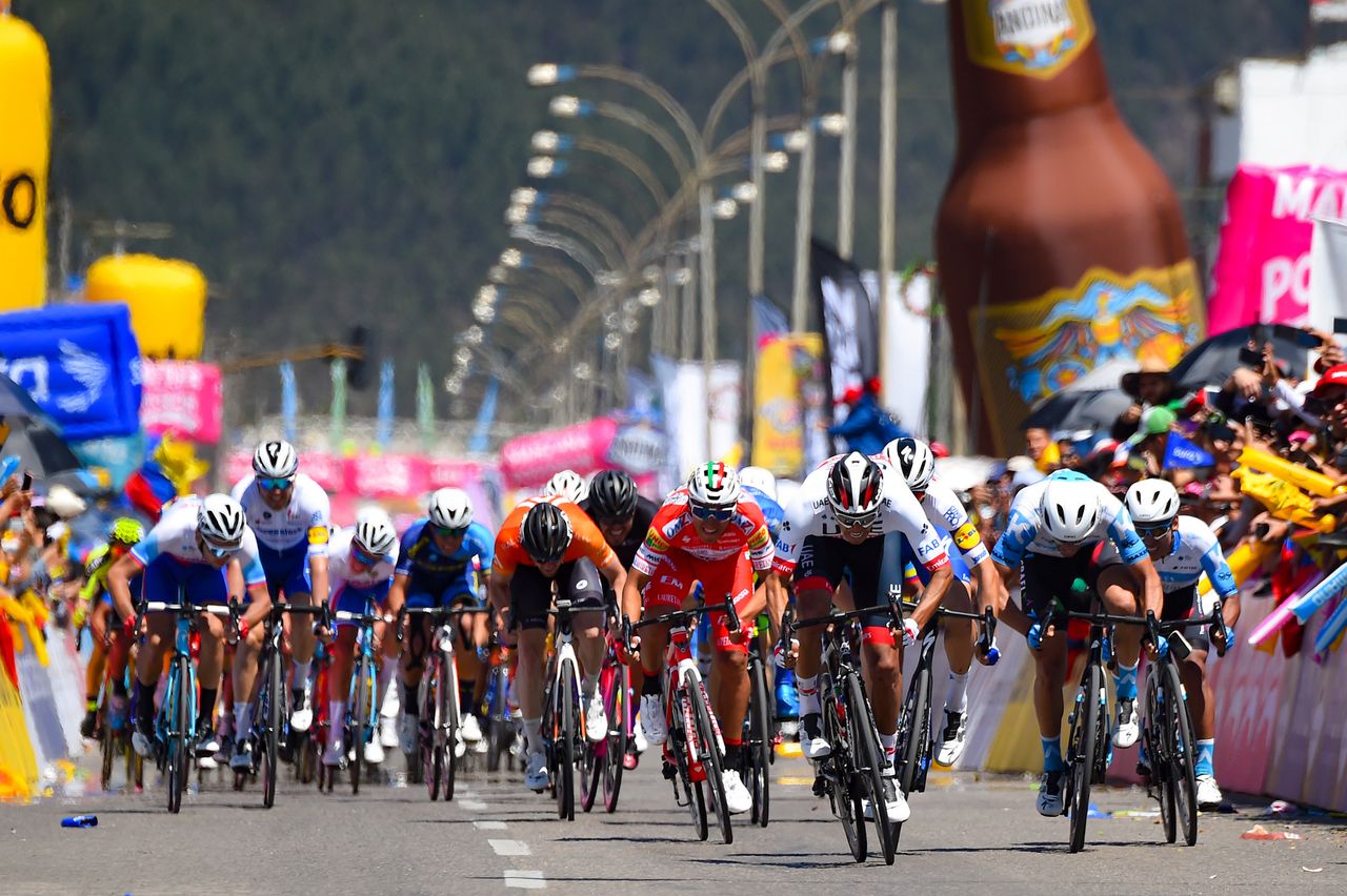 Tour Colombia 2020 3rd Edition 2nd Stage Paipa Duitama 1524 km 12022020 Juan Sebastian Molano COL UAE Team Emirates Itamar Einhorn ISR Israel StartUp Nation Jhonatan Restrepo COL Androni Giocattoli Sidermec photo Dario BelingheriBettiniPhoto2020
