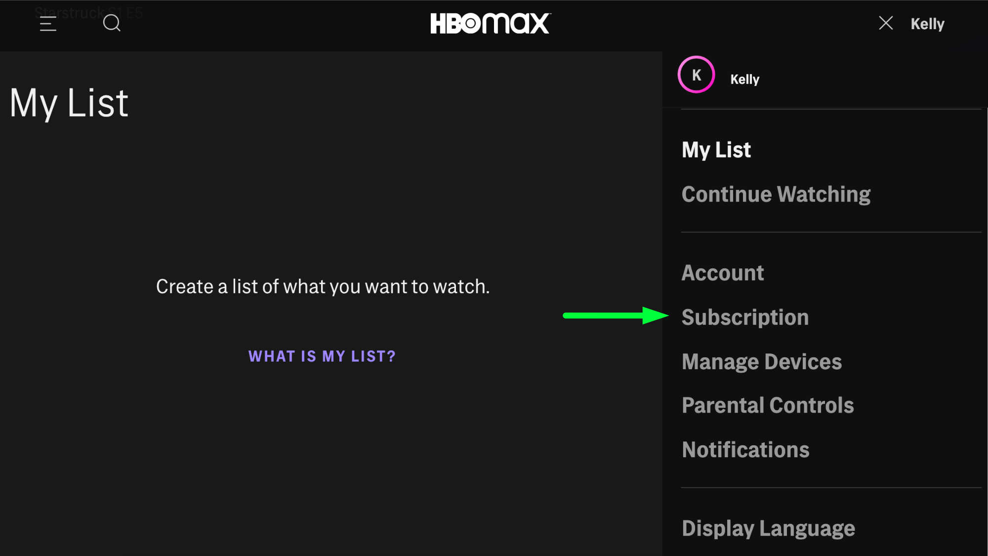 How to cancel HBO Max on website: Step 2