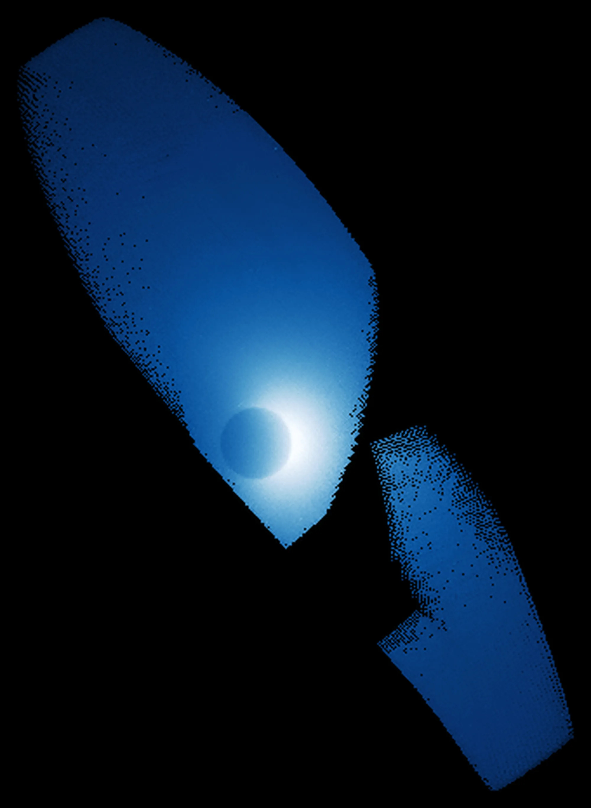 This image shows atomic hydrogen scattering sunlight in the upper atmosphere of Mars, as seen by the Imaging Ultraviolet Spectrograph on NASA&amp;rsquo;s Mars Atmosphere and Volatile Evolution mission.