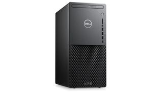 A black and silver Dell XPS Desktop PC tower against a white background