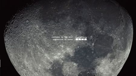 A video teaser by GoPro of its next camera, with a closeup of the moon and a caption 'captured on the next generation of GoPro'