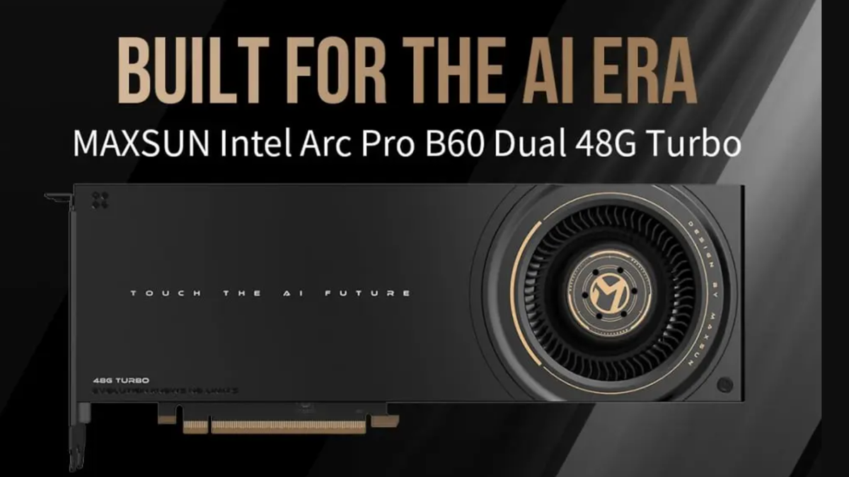 A dual Intel GPU graphics card with 48GB of VRAM has gone on sale for $1200 - now I wonder whether you could plug two of these into a workstation