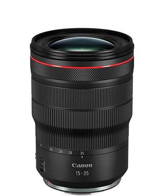 Product shot of the Canon RF 15-35mm f/2.8L IS USM, one of the best Canon RF lenses