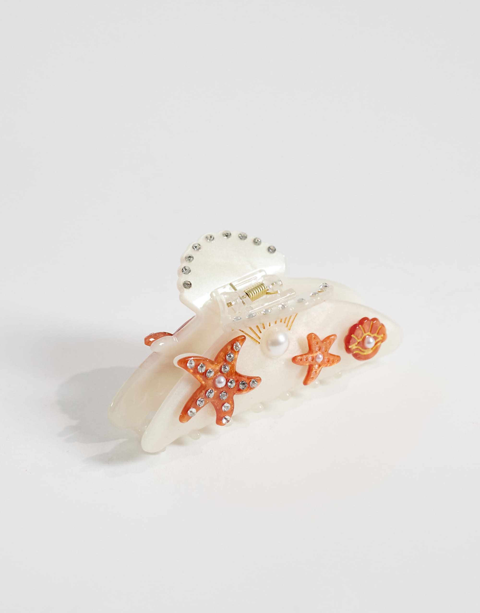 Pieces Seaside Hair Claw in Red and White