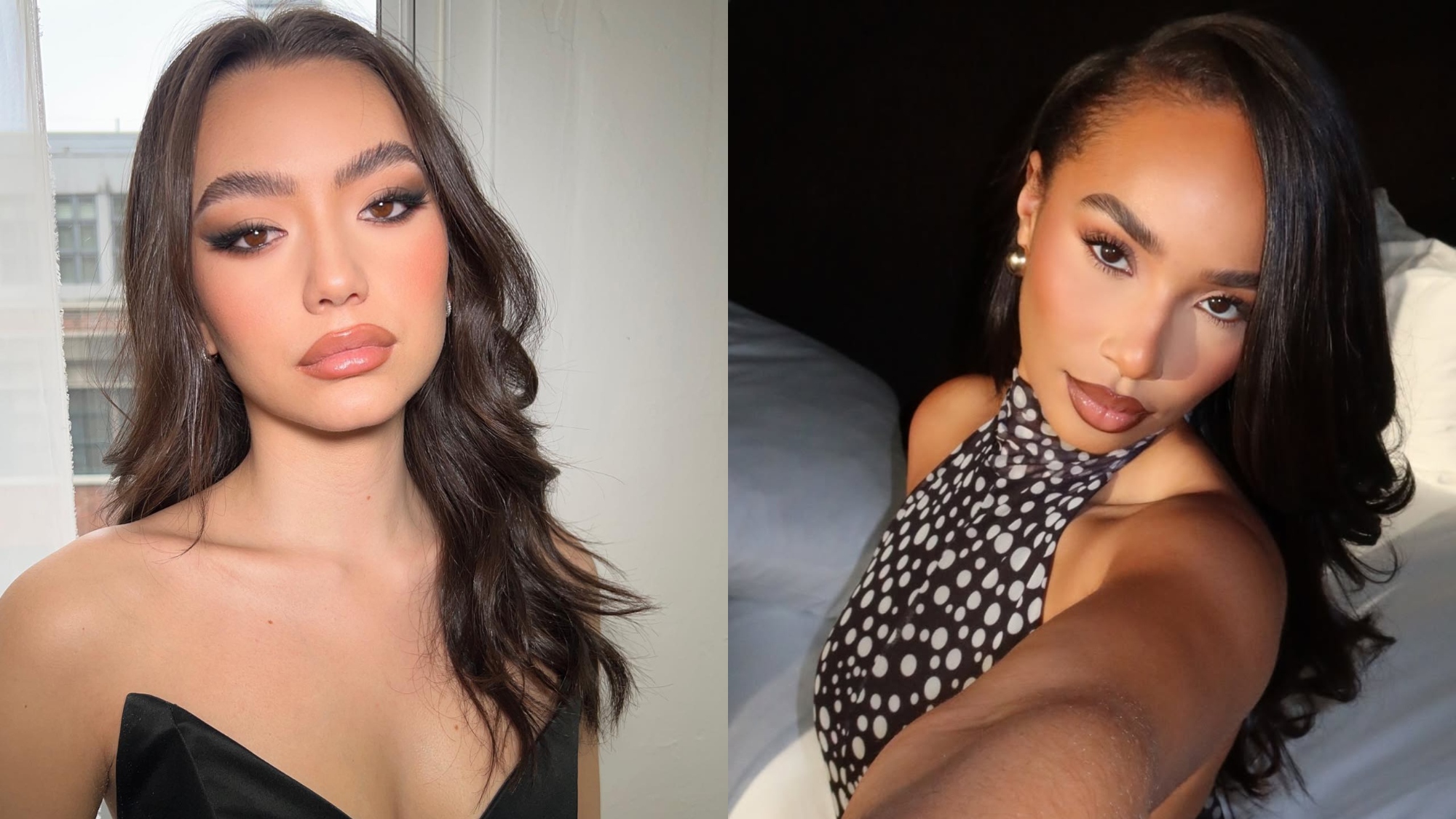 Women wearing glam makeup.