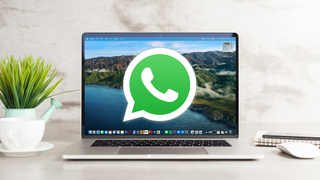 WhatsApp logo on macOS desktop