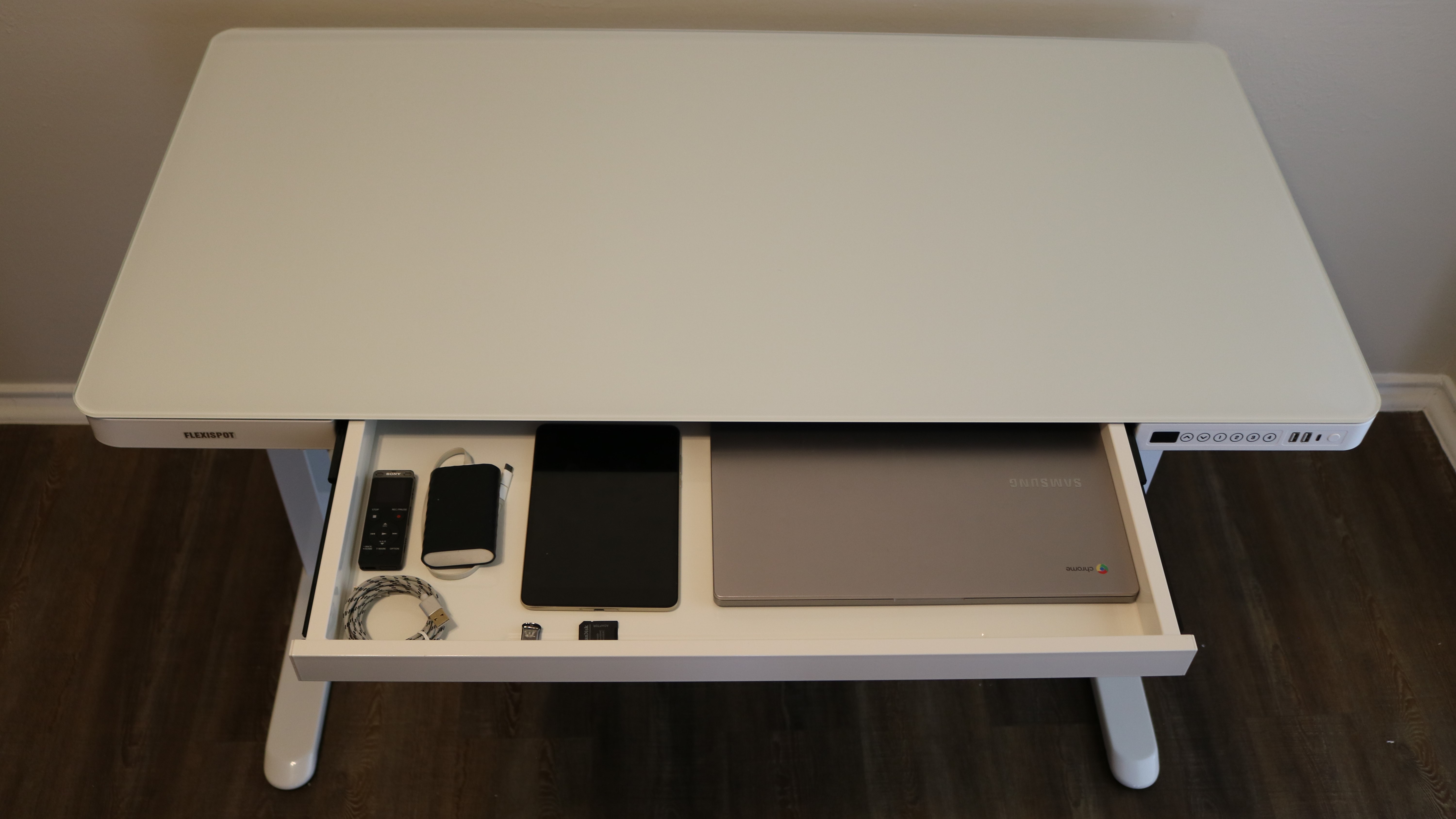 Storage Drawer with Laptop, Tablet and Accessories
