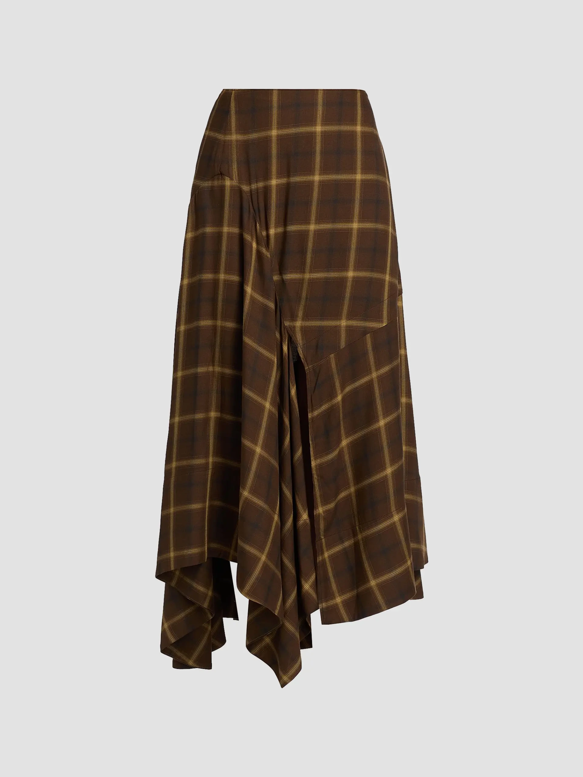 Check Plaid Bias Maxi Skirt