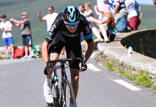 Chris Froome attacks over the final climb of stage 8 at the Tour de France