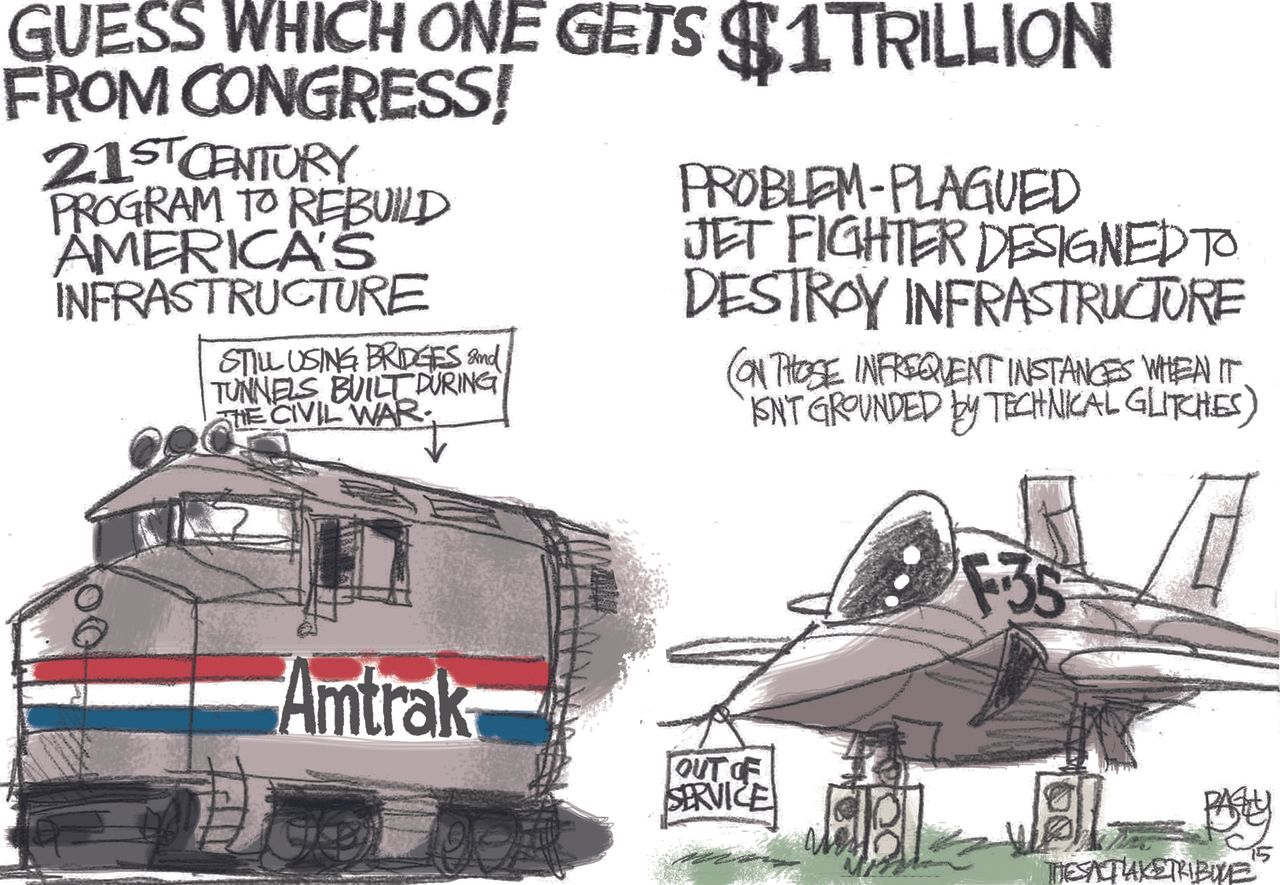 Editorial cartoon U.S. infrastructure funding