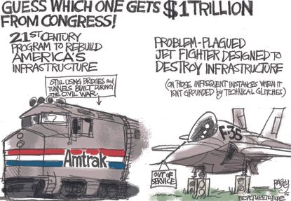 Editorial cartoon U.S. infrastructure funding