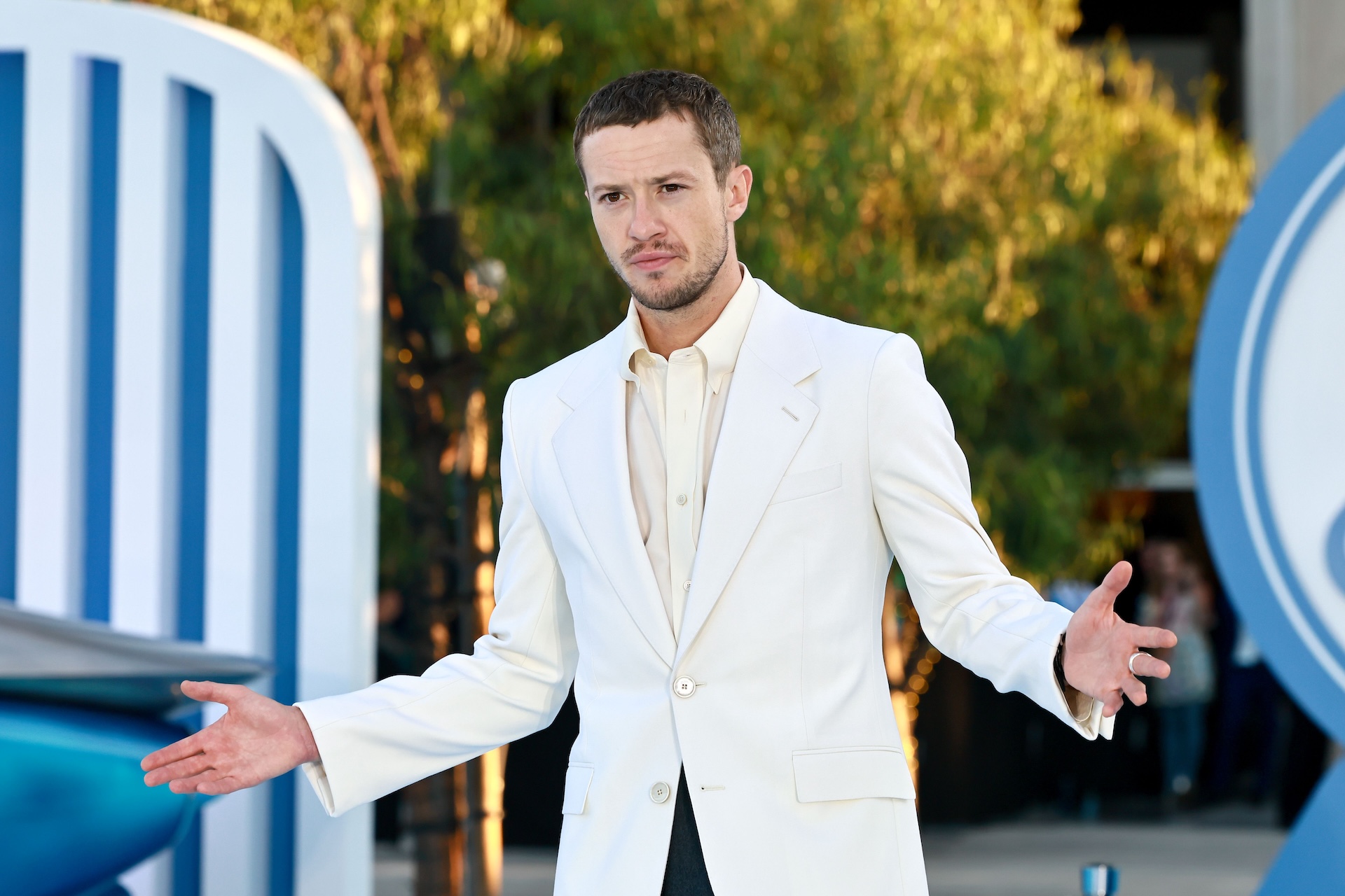 Joseph Quinn attends The Fantastic Four: First Steps World Premiere at the Dorothy Chandler Pavilion in Los Angeles, California on July 21, 2025
