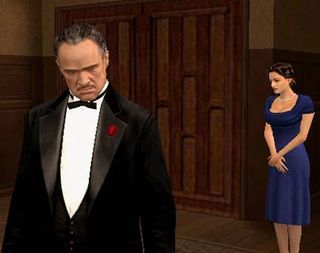 Don Corleone meets with Trapini's mother at the beginning of the game, which takes place during the start of the original movie with Connie Corleone's wedding.