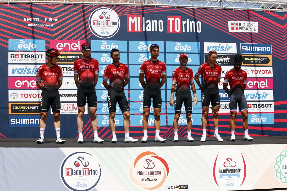 Team Ineos at the start of 2020 Milano-Torino