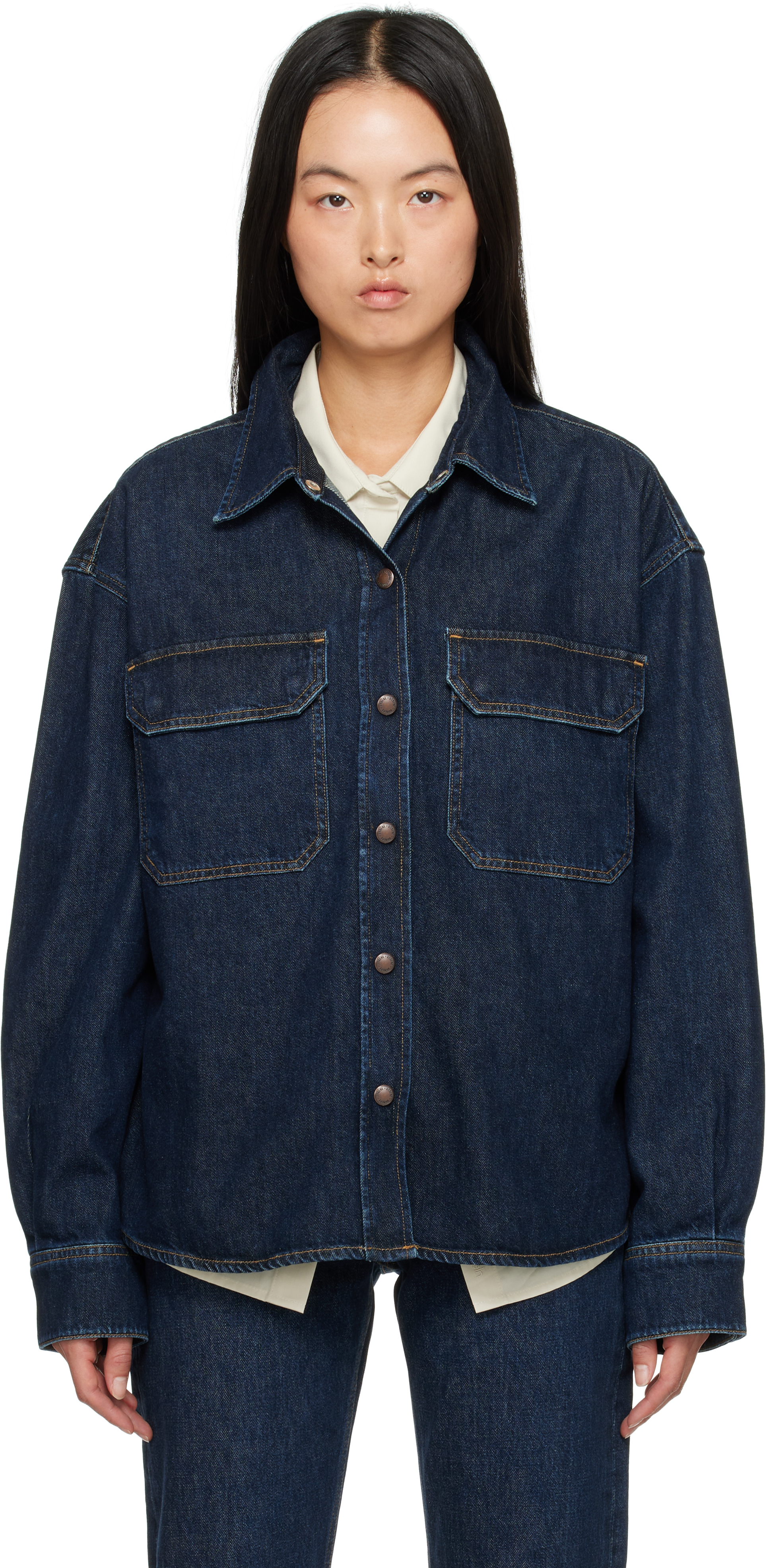 Navy Gwen Slice Denim Shirt