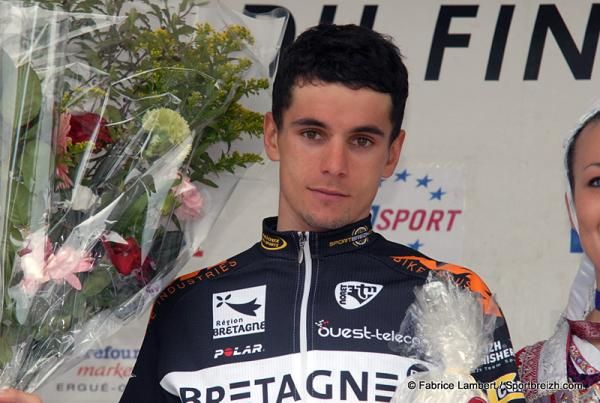 Second place finisher Armindo Fonseca (Bretagne - Schuller) on the podium.
