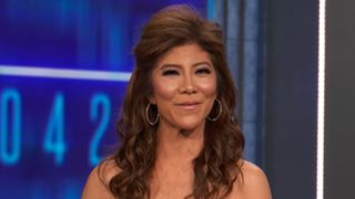 Julie on the Big Brother stage in Week 4