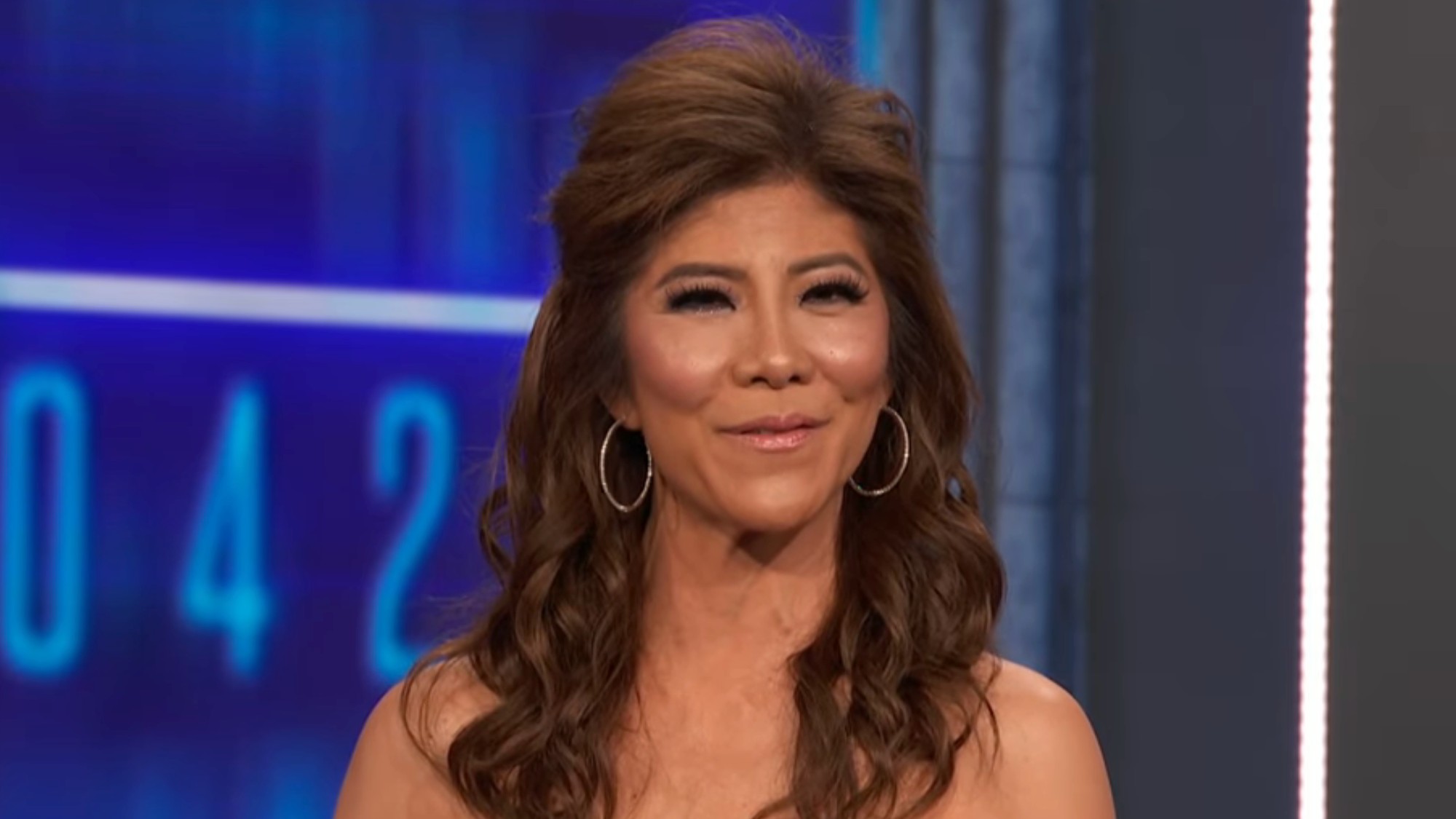 Julie on the Big Brother stage in Week 4
