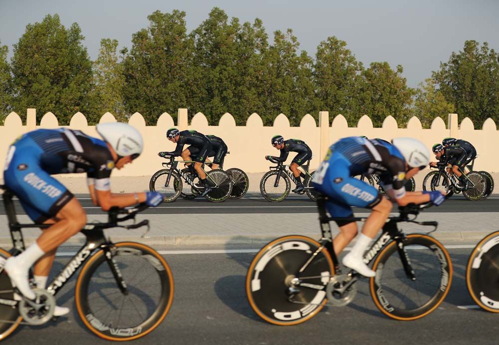 Teams crossed paths on the technical parts of the 40km course