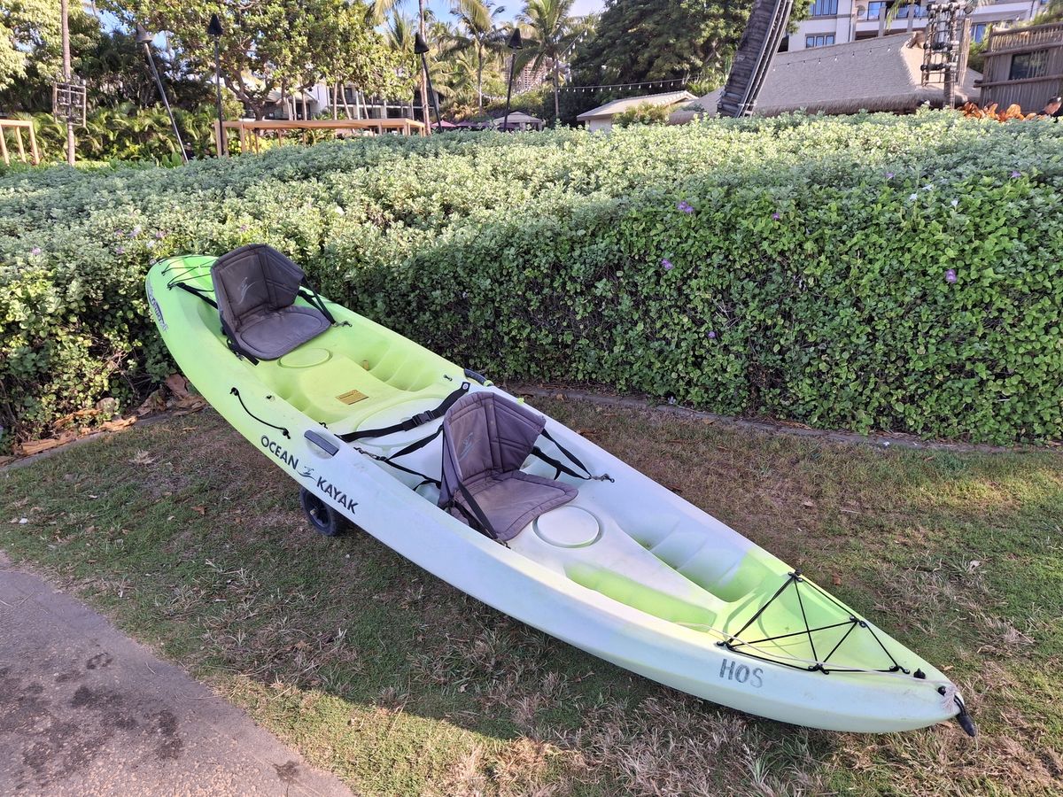 Green kayak shot by the Galaxy A35