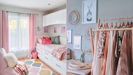 Two small bedrooms with storage ideas