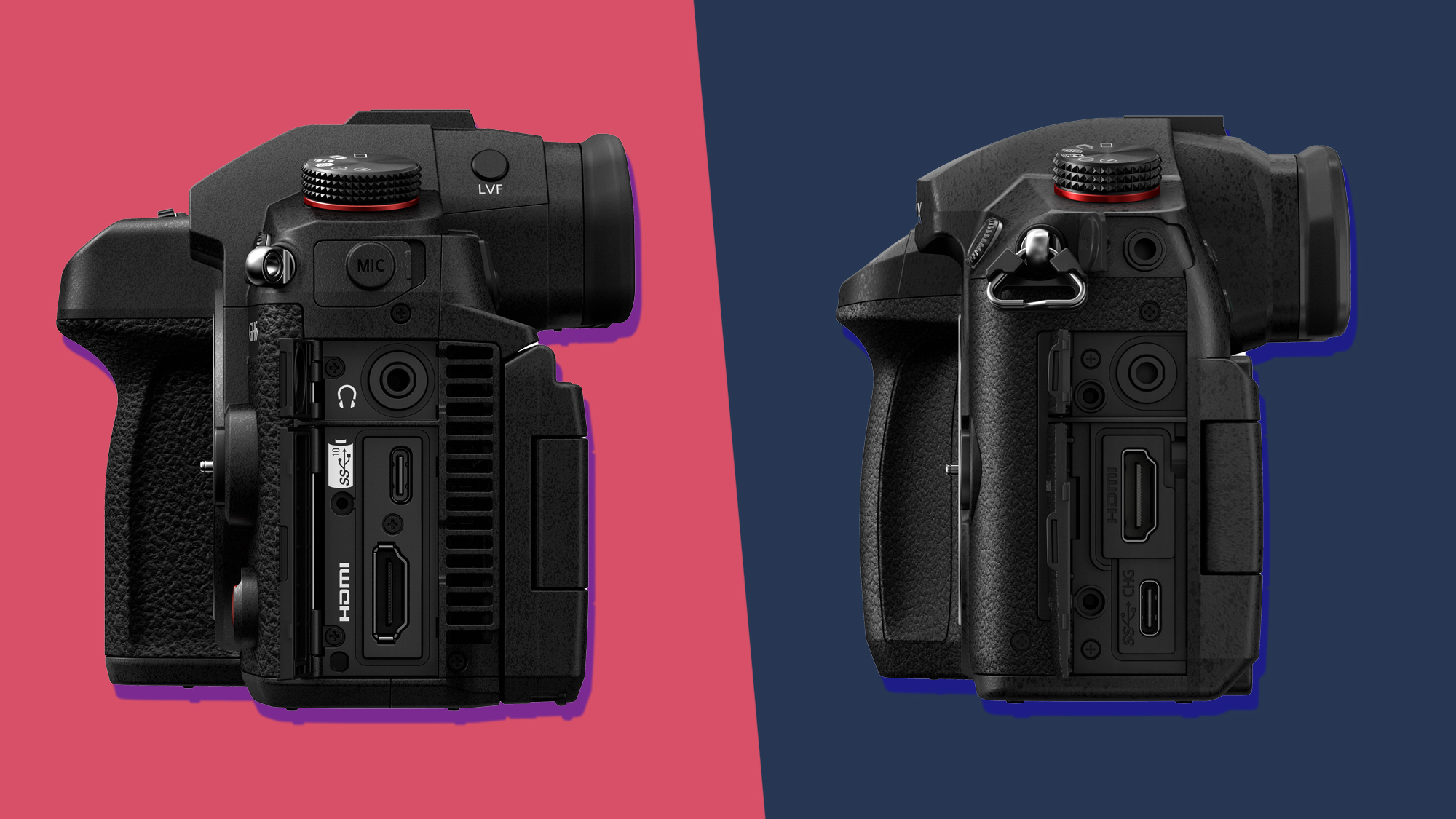 The Panasonic GH6 and GH5 II cameras next to each other