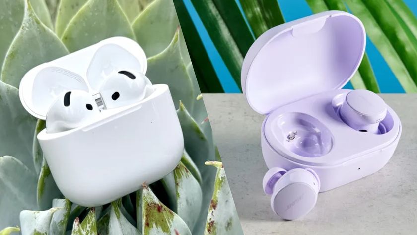 A side-by-side of the AirPods 4 vs Bose QC Earbuds