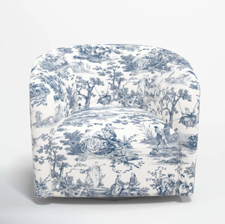 toile patterned accent chair