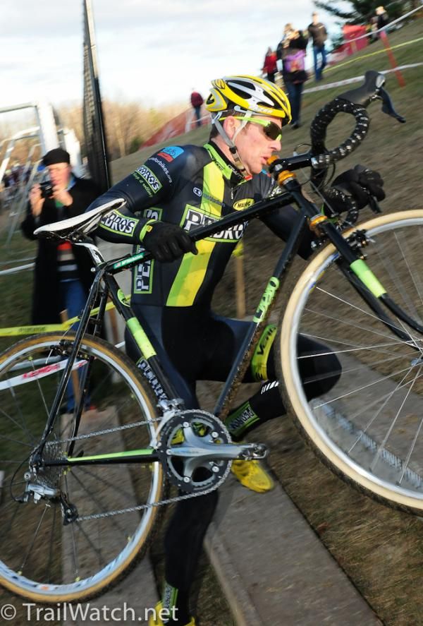 A Pedros rider is first up the steps