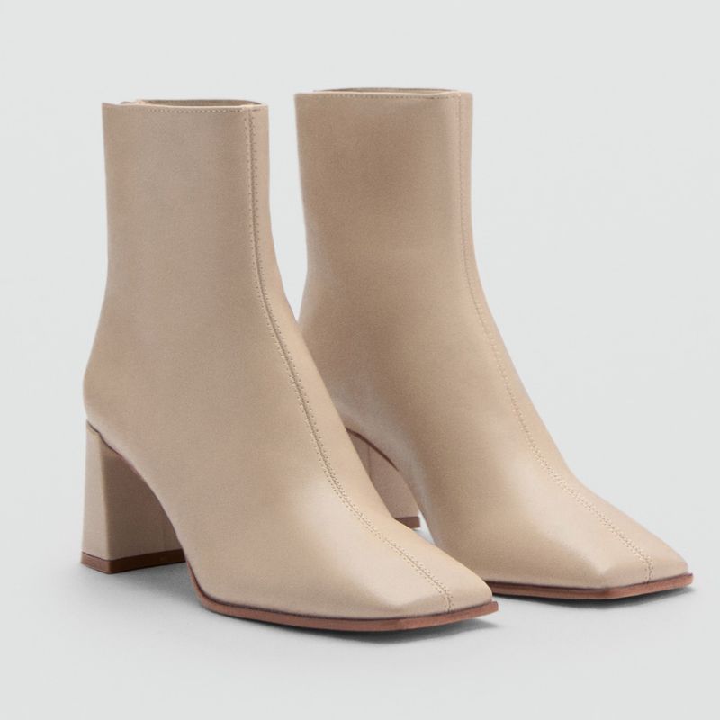 nude heeled ankle boots from Mango