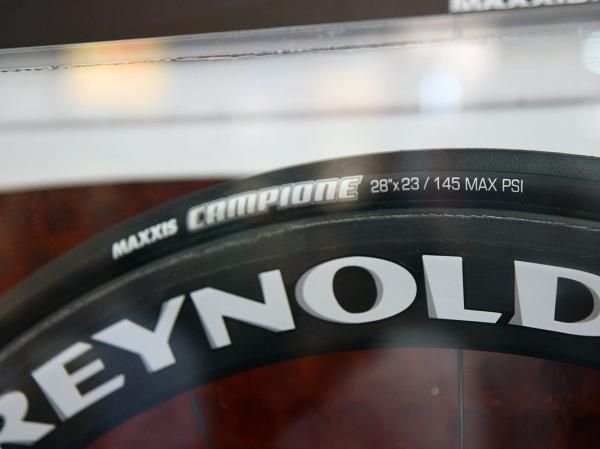 The Campione is Maxxis's new race-level tubular road tire with a dual-compound tread and 'Kevlar Composite' breaker to ward off punctures.