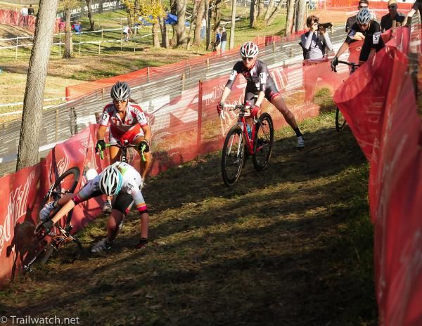 The off-camber section of course gave the women fits today