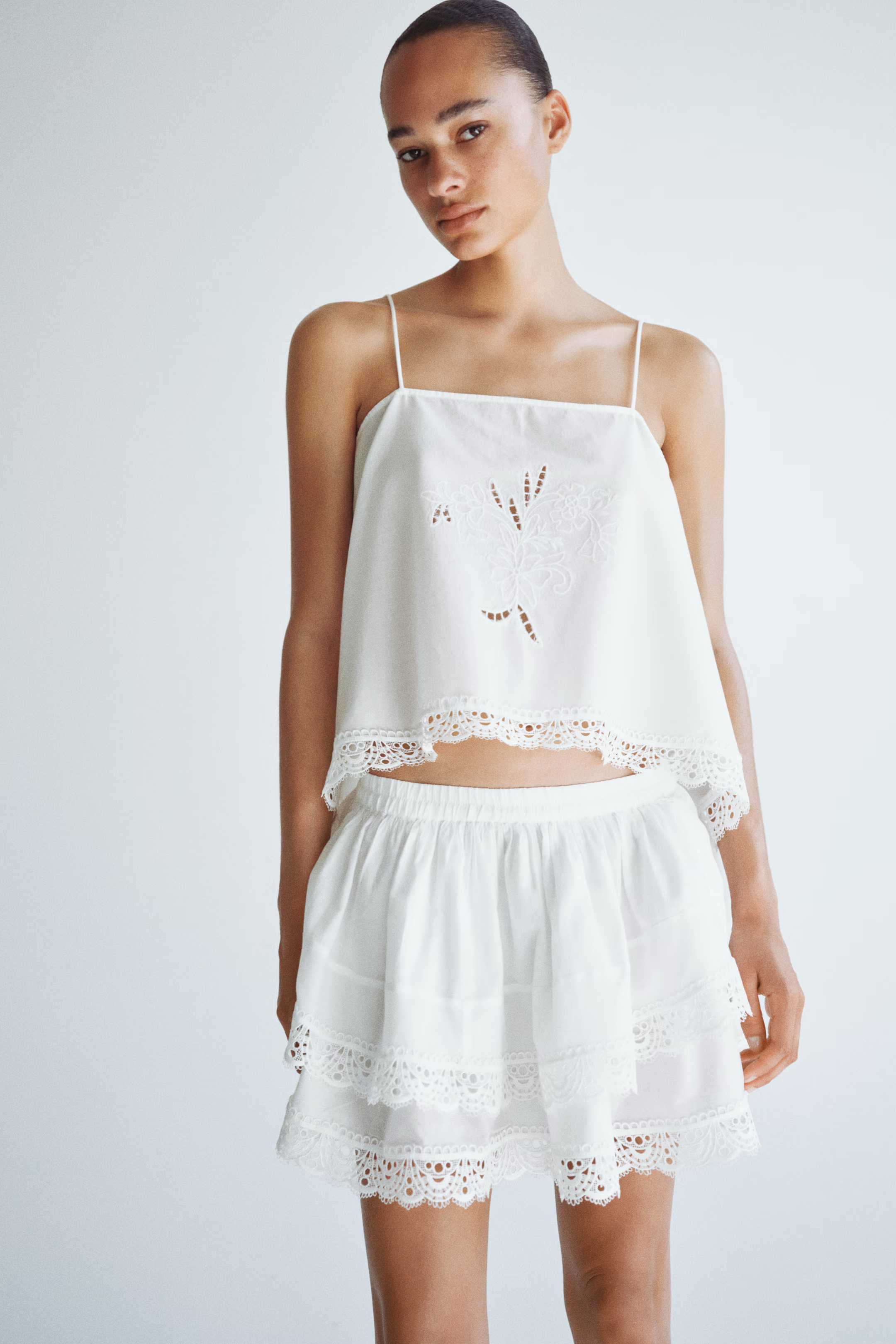 H&amp;M, Lace-Trimmed Wrap Top