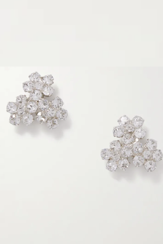 Violet Silver-Plated Swarovski Crystal Earrings