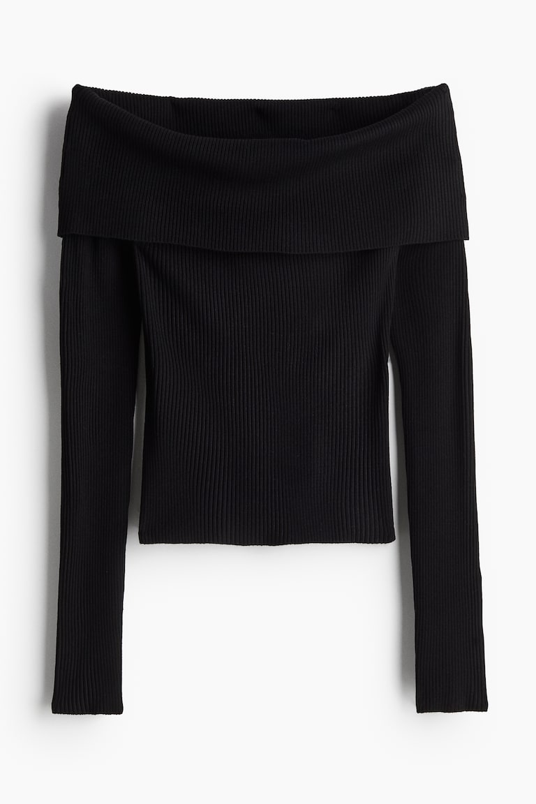 Rib-Knit Off-The-Shoulder Top
