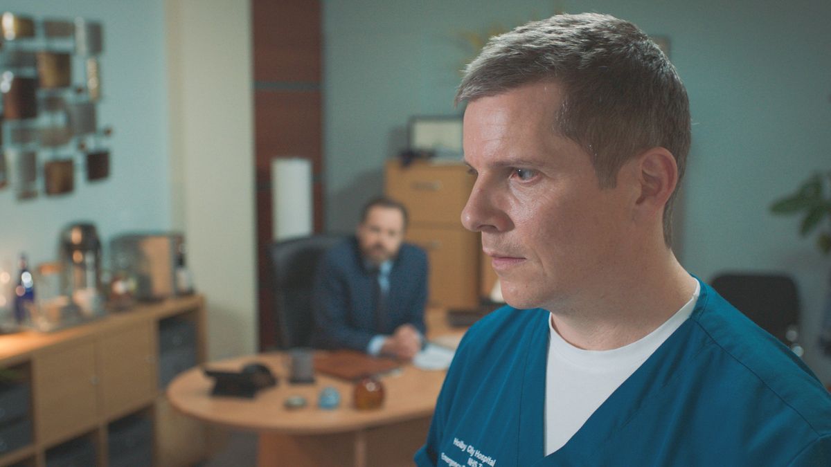 Max Cristie gets a grave diagnosis in Casualty episode Dog Days. 