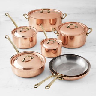 12 piece copper cookware set.