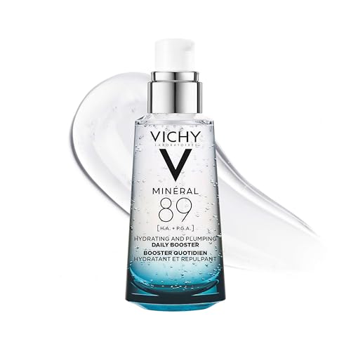 Vichy Mineral 89 Booster, Pure Hyaluronic Acid Serum for Face With Polyglutamic Acid for Skin Barrier Repair, Plumps &amp;amp; Hydrates, Lightweight Hydrating Serum, Oil-Free, Non-Sticky, 1.7 Fl Oz
