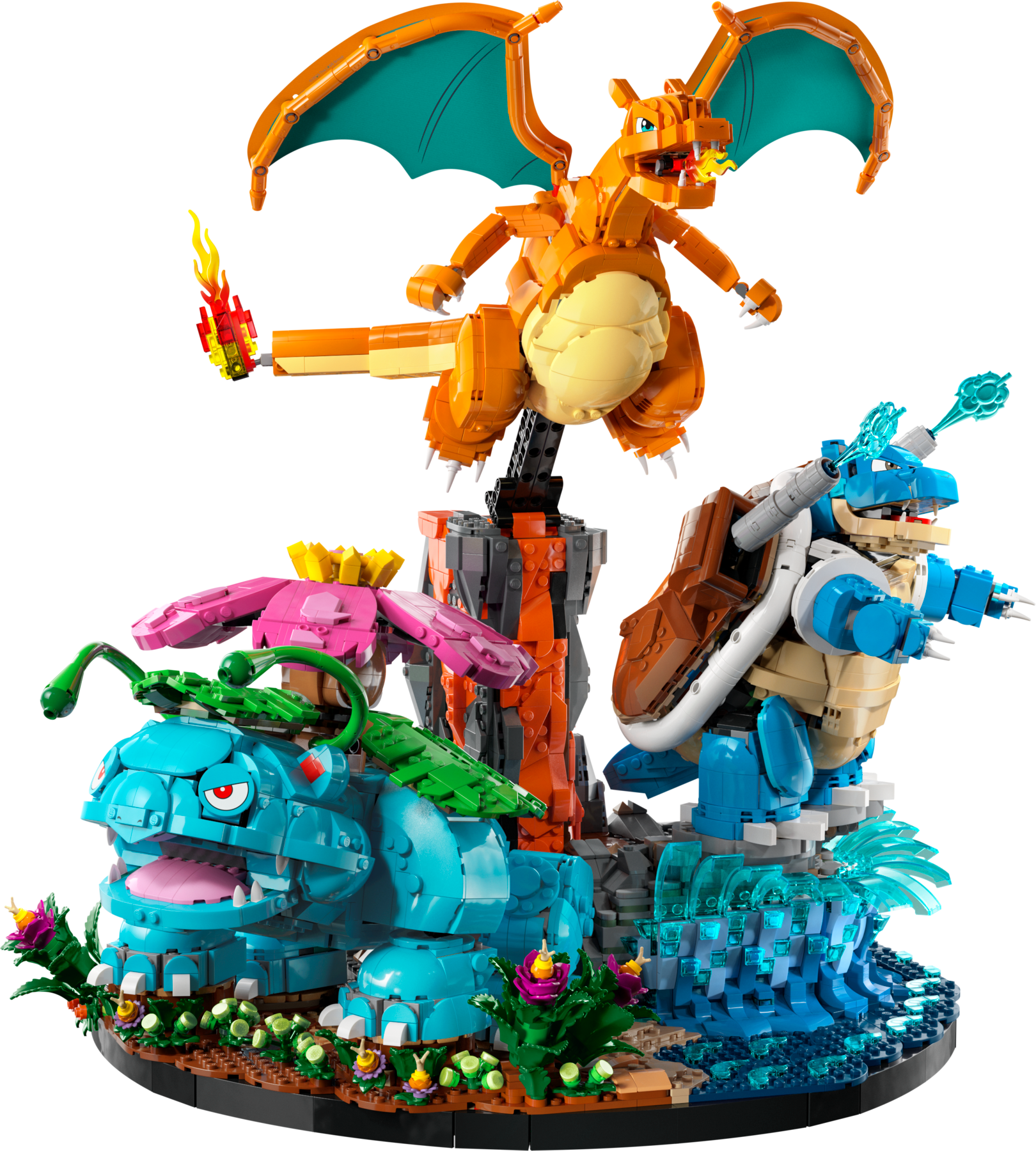 Venusaur, Charizard and Blastoise