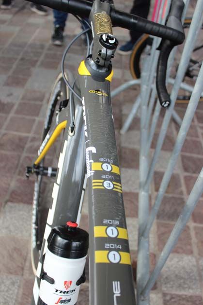 The top tube is also textured as a nod to the cobbles of Flanders