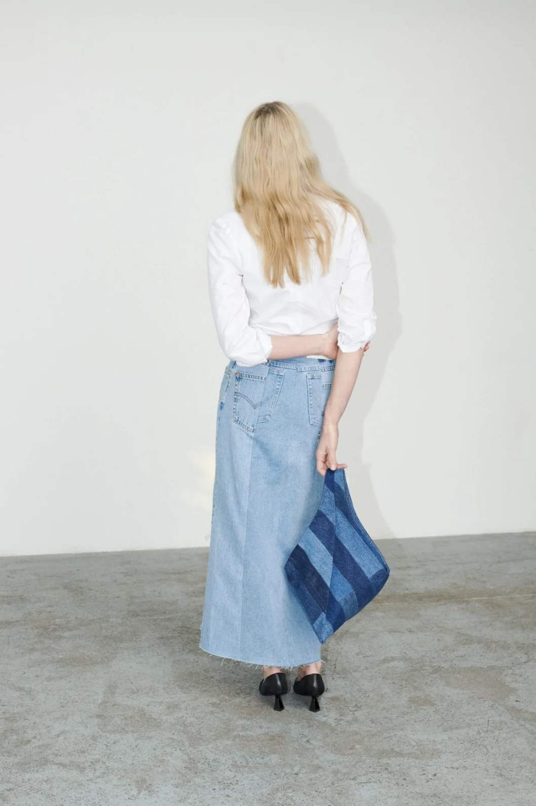 E.L.V. Denim, Tia Bag Tessellated Patchwork Blue