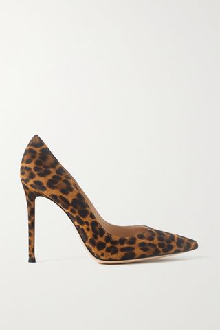 Leopard print suede high heels 105