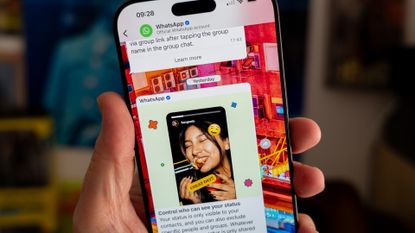 WhatsApp running on an iPhone 16 Pro Max