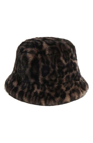 Amara Leopard Pluche™ Faux Fur Bucket Hat