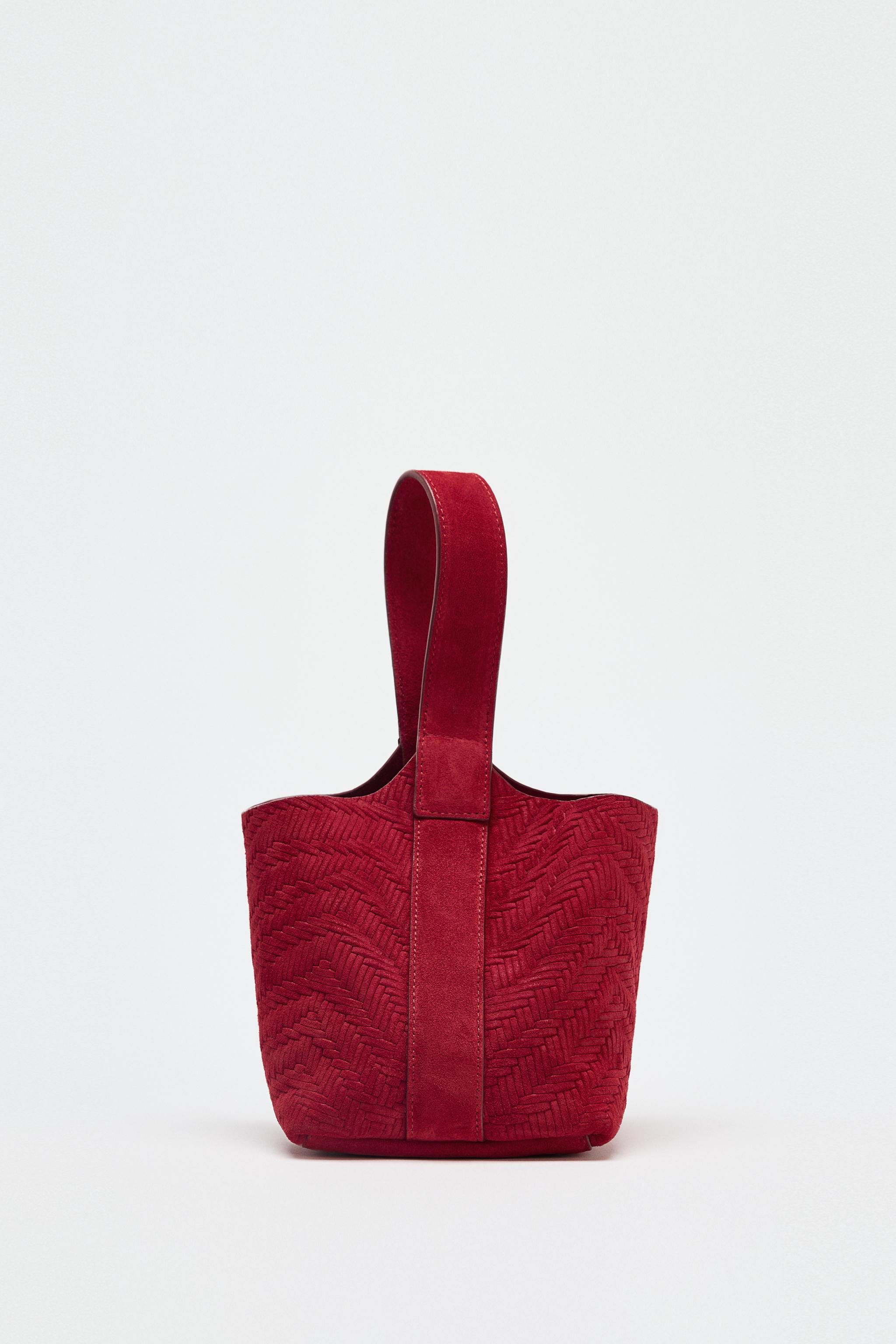 Braided Suede Mini Bucket Bag