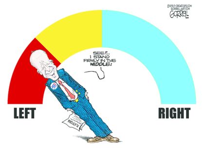 Political Cartoon U.S. Biden left liberal