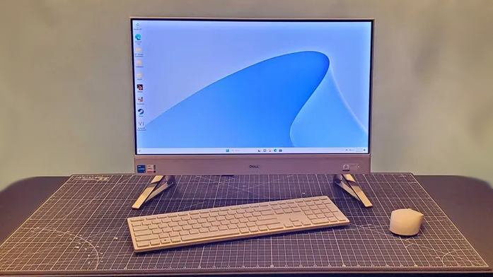 A Dell Inspiron 24 AIO concealment on a desk