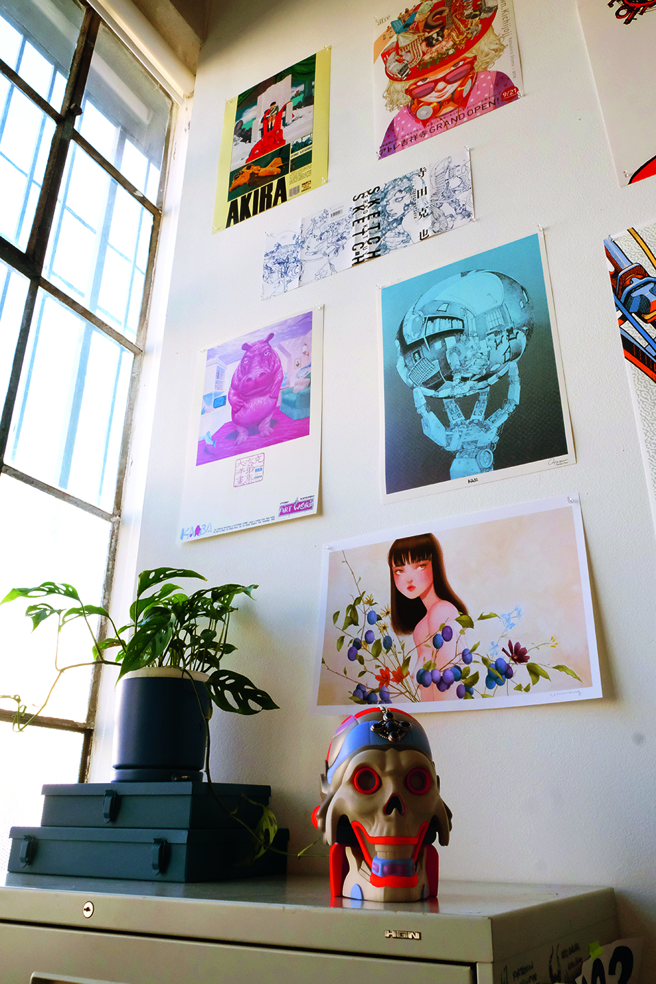 Art prints on a wall